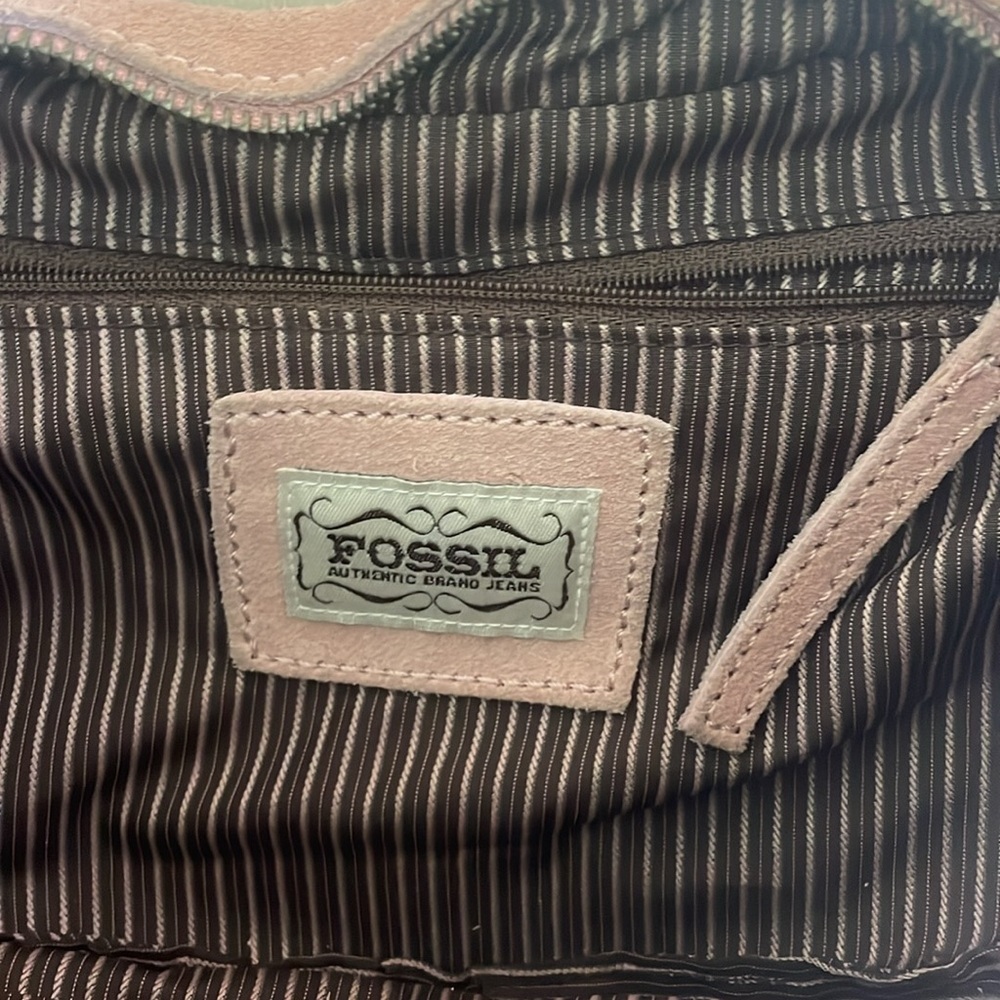 Vintage Fossil Y2k suede hobo bag with tassel - Picture 6 of 13